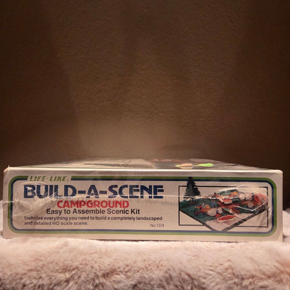 NIB Vintage Life-Like HO Scale Build-A-Scene Campground Model Kit 1374 - Picture 2 of 4